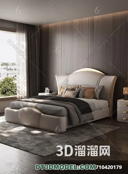 FURNITURE - BED - 3D Model For Interior Design - 2273