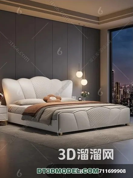 FURNITURE - BED - 3D Model For Interior Design - 2274