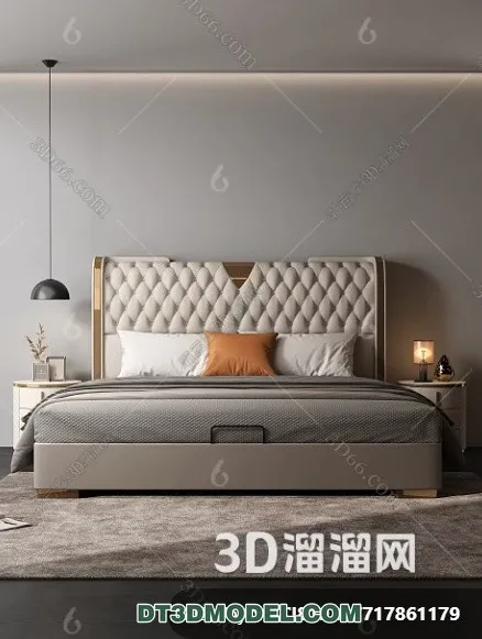 FURNITURE - BED - 3D Model For Interior Design - 2275