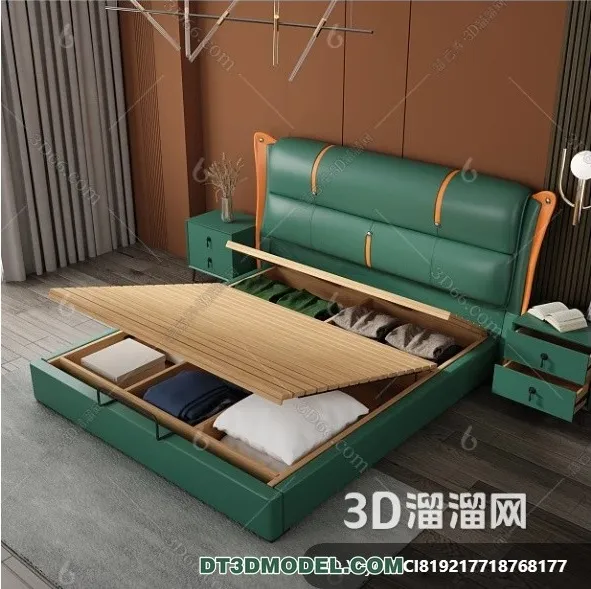 FURNITURE - BED - 3D Model For Interior Design - 2276