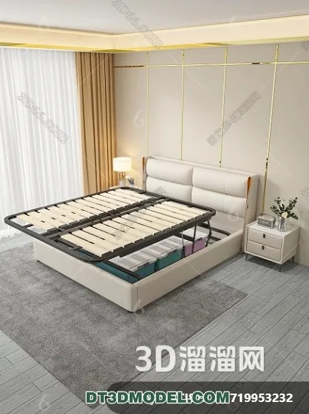 FURNITURE - BED - 3D Model For Interior Design - 2277