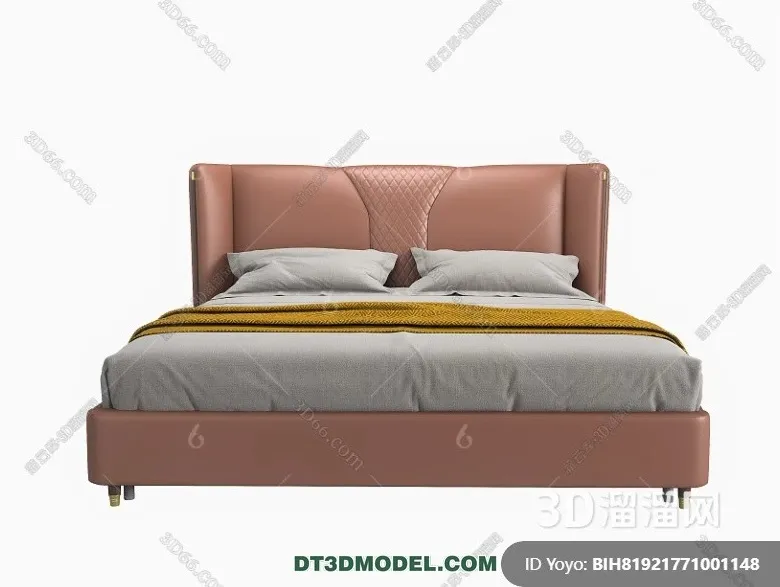 FURNITURE - BED - 3D Model For Interior Design - 2278