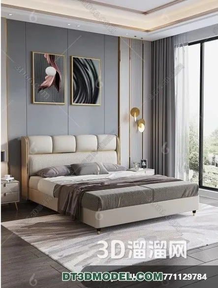 FURNITURE - BED - 3D Model For Interior Design - 2279