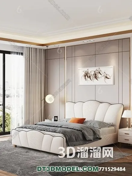 FURNITURE - BED - 3D Model For Interior Design - 2283