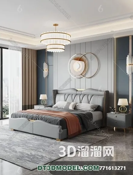 FURNITURE - BED - 3D Model For Interior Design - 2284
