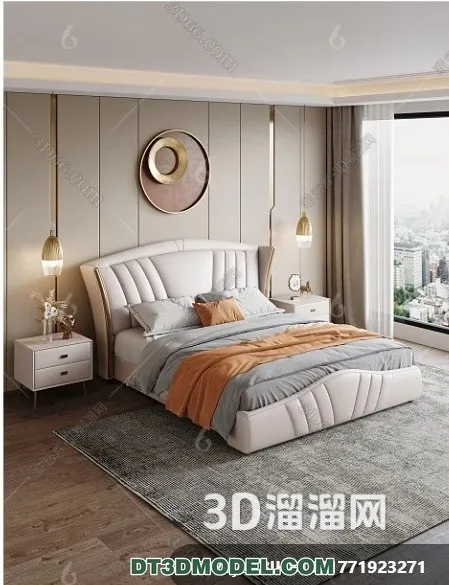 FURNITURE - BED - 3D Model For Interior Design - 2285