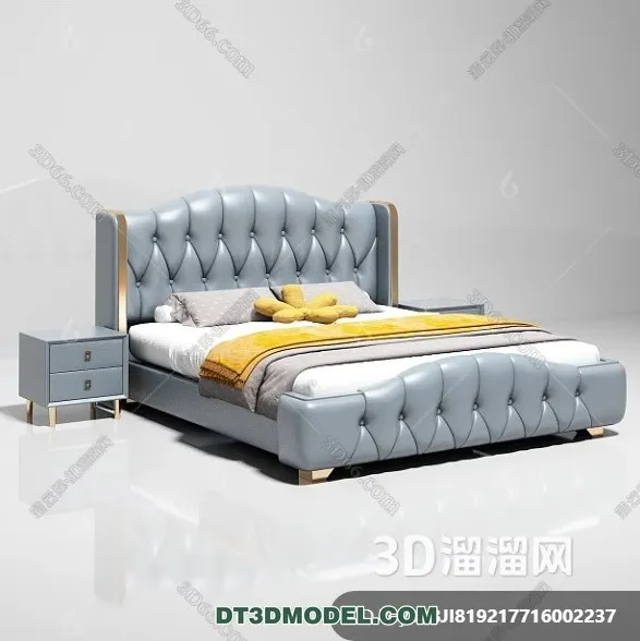 FURNITURE - BED - 3D Model For Interior Design - 2286