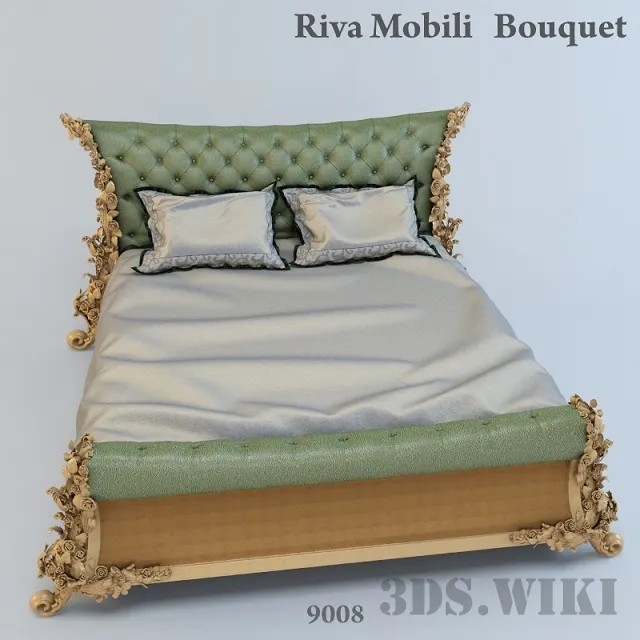 furniture - Bed 9008 Riva Mobili D`Arte - Bouquet Collection 3D Model