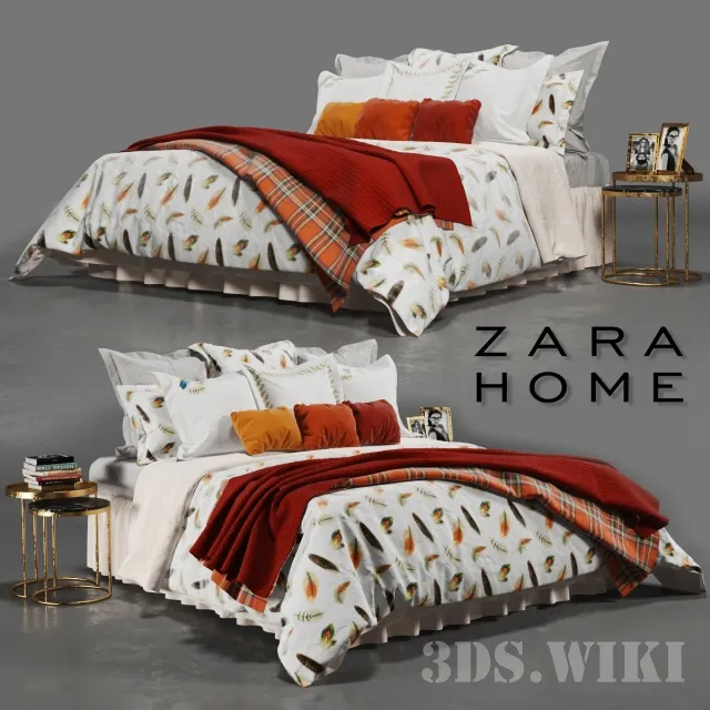 furniture - Bed and cabinet Zara Home 3D Model
