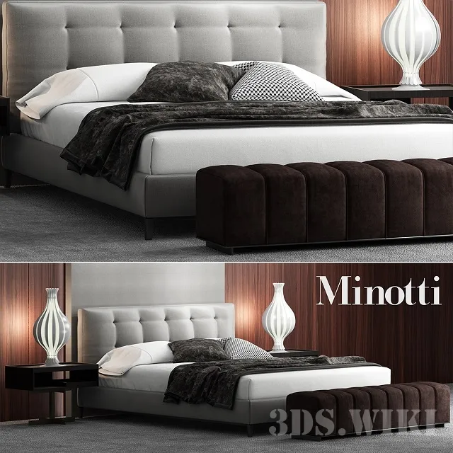 furniture - Bed ANDERSEN BED series Andersen System By Minotti 3D Model