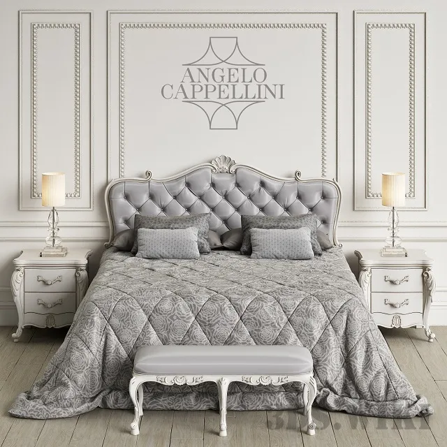 furniture - Bed Angelo Cappellini Ponza Bedroom 3D Model