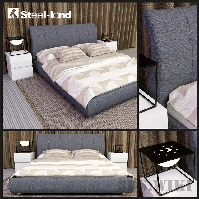furniture - Bed AP-P155 - Steel-Land 3D Model