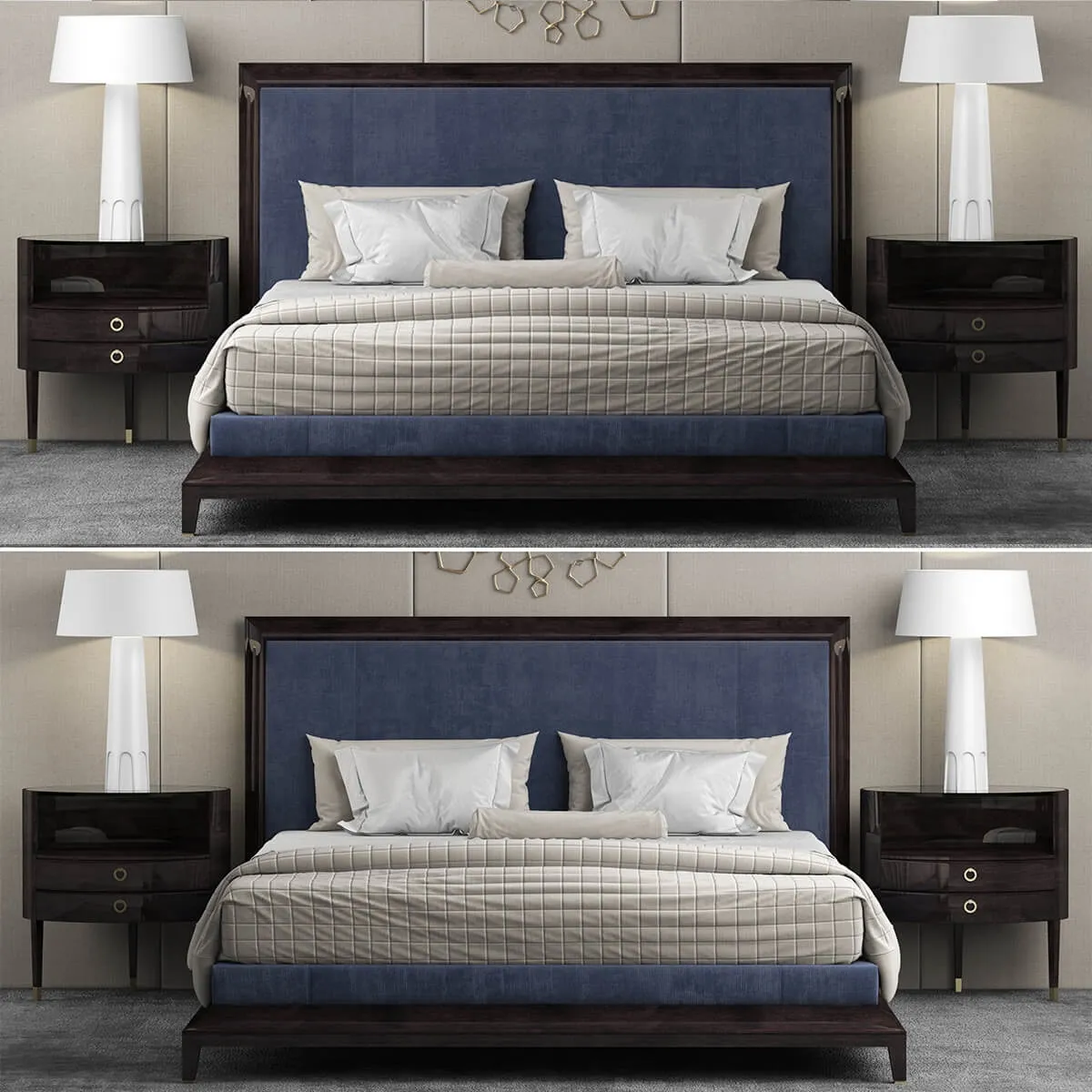 furniture - Bed baker Moderne platform bed  1 3D Model