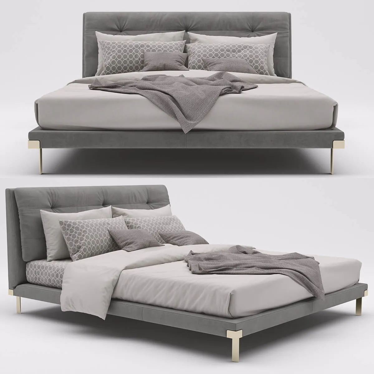 furniture - Bed Baxter Viktor 3D Model