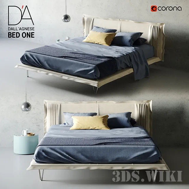 furniture - Bed BED ONE By Dall'Agnese 3D Model