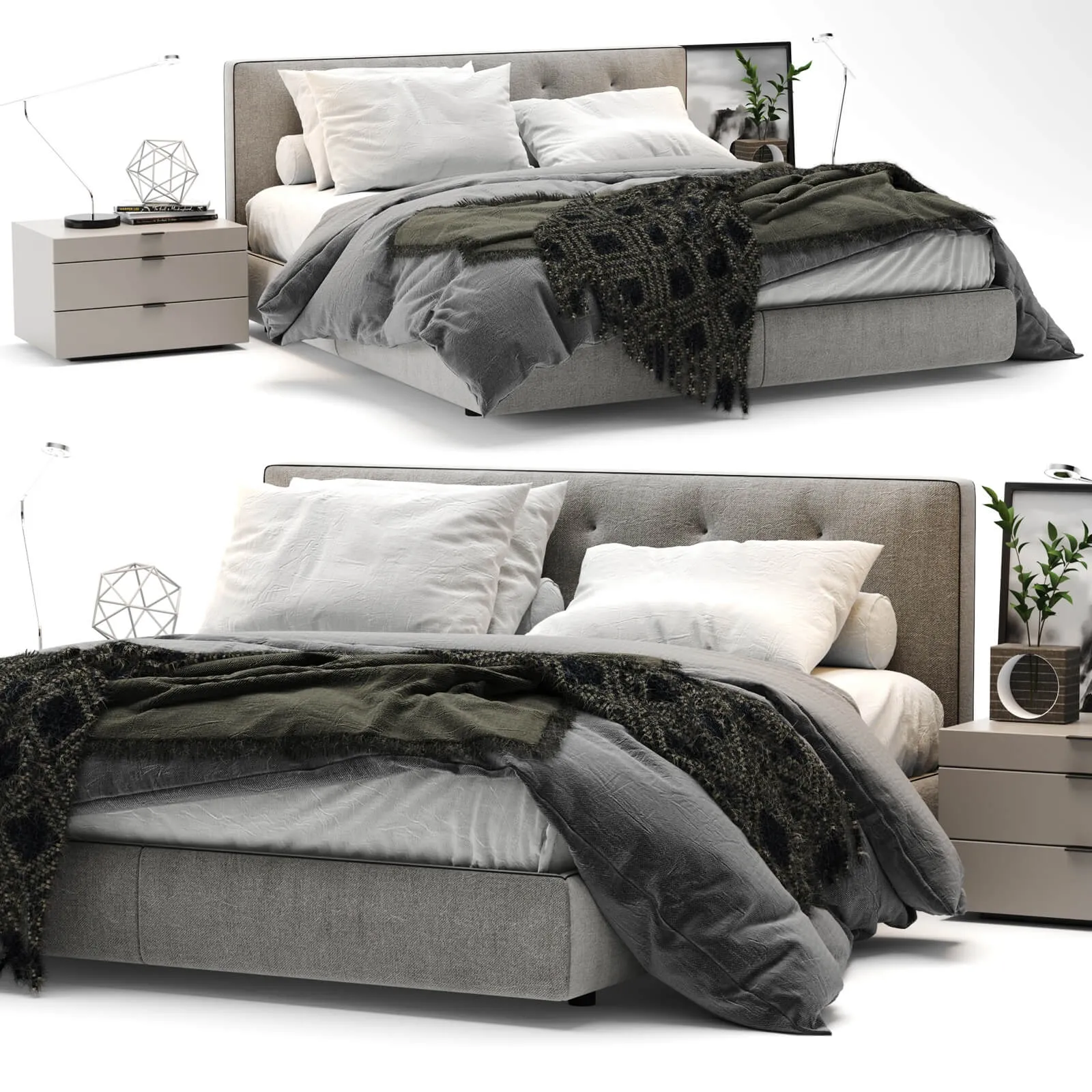furniture - Bed Bedford Minotti 3D Model