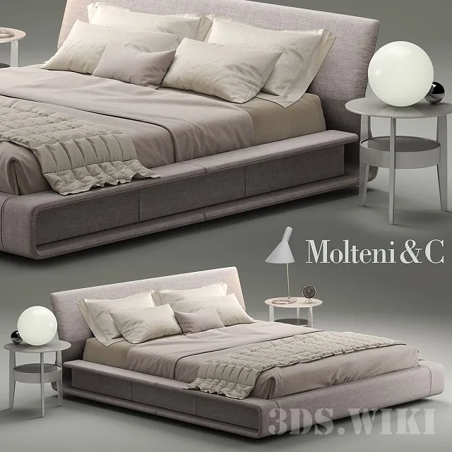 furniture - Bed BEDS CLIP Molteni & C 3D Model