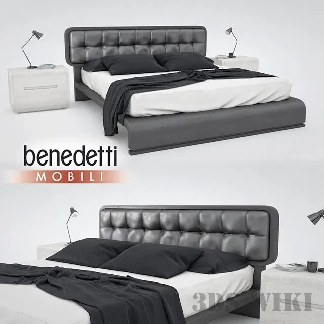 furniture - Bed Benedetti Mobili Wadi letto 3D Model