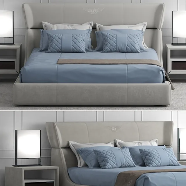 furniture - Bed bentley home Lancaster Bed 3D Model