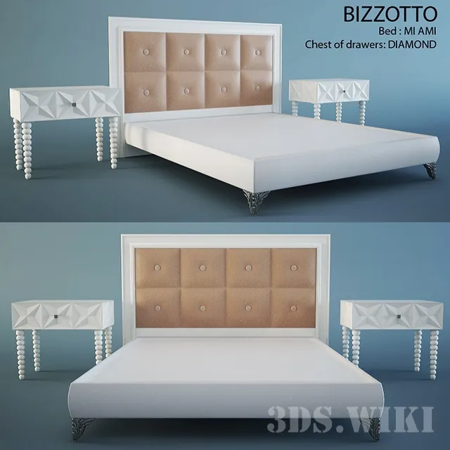 furniture - Bed BIZZOTTO MI AMI DIAMOND 3D Model