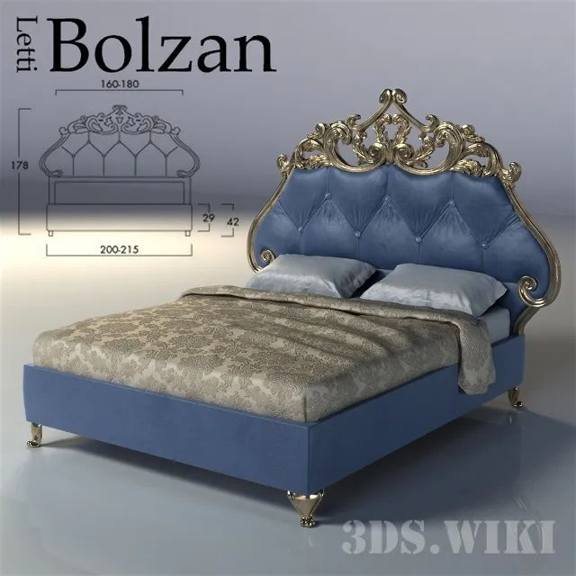 furniture - Bed Bolzan Letti Bludi Betty VELVET 3D Model