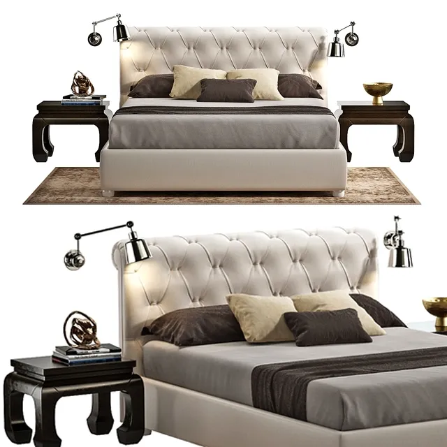 furniture - Bed Bolzan Sienna 3D Model