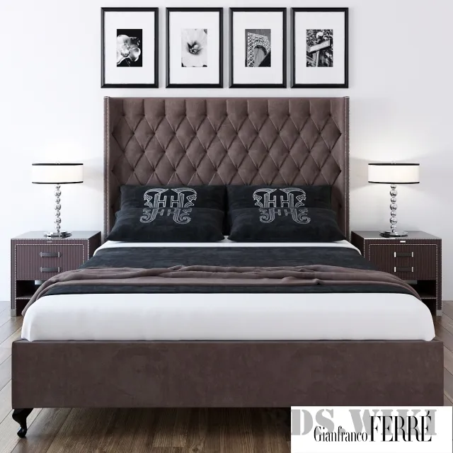 furniture - Bed BOND By Gianfranco Ferre Home 3D Model