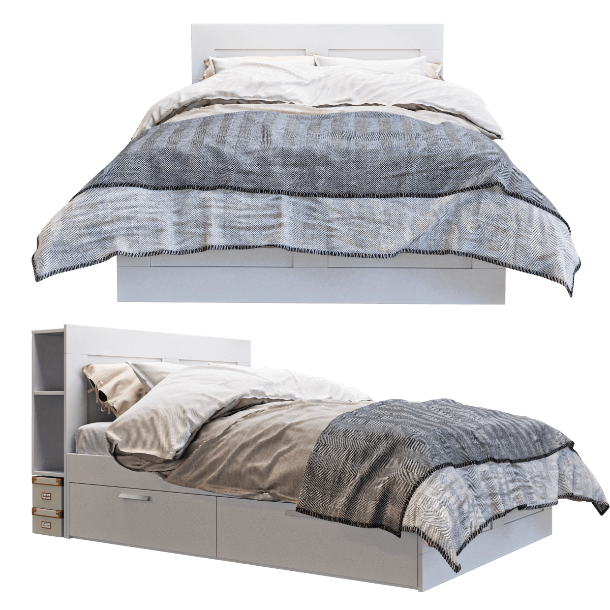 furniture - Bed Brimnes 13 3D Model