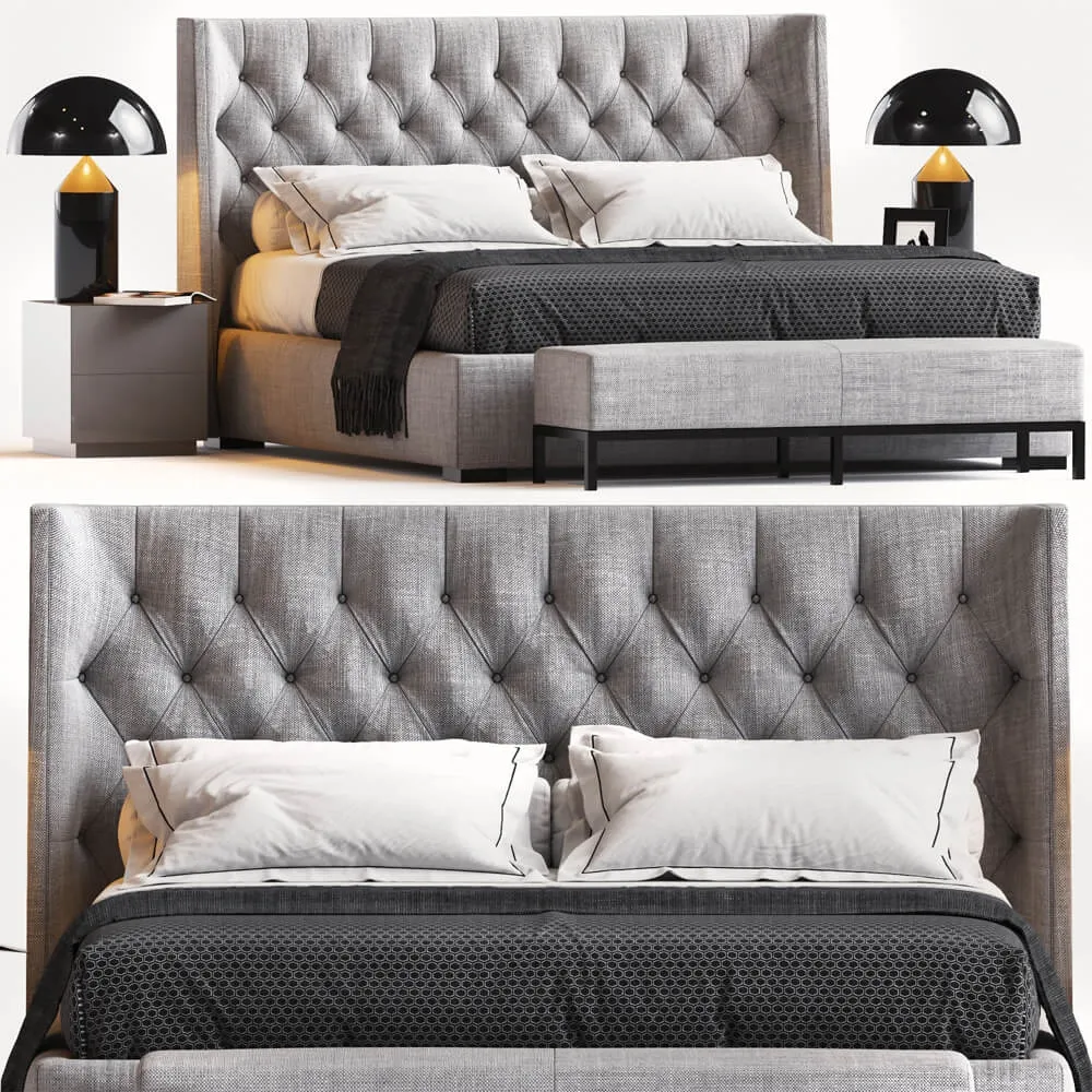 furniture - Bed by  Meridiani 2 3D Model