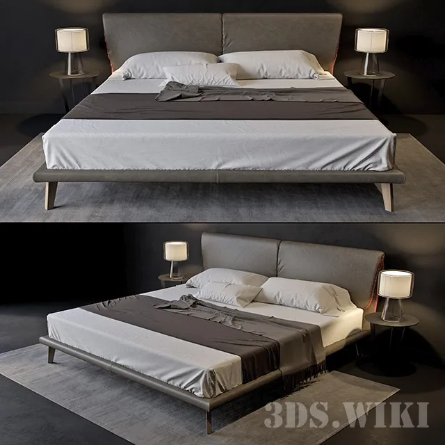 furniture - Bed Cattelan Italia Adam 3D Model