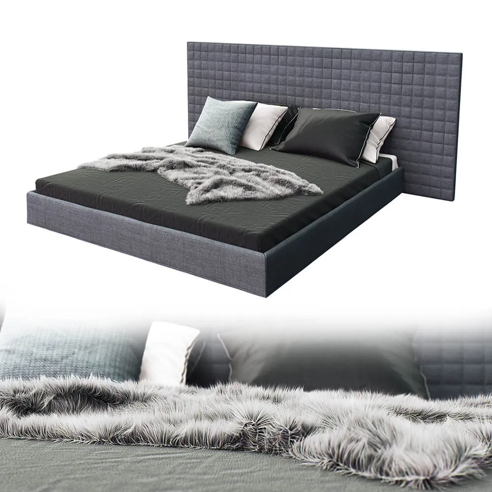 furniture - Bed Claydon e Sommier 07 3D Model