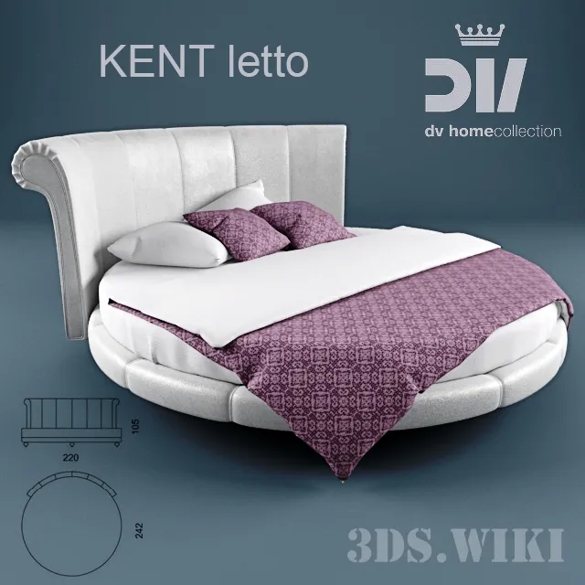 furniture - Bed DV HOME COLLECTION KENT letto 3D Model
