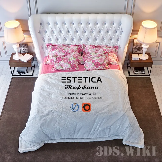 furniture - Bed Estetica Tiffani 3D Model