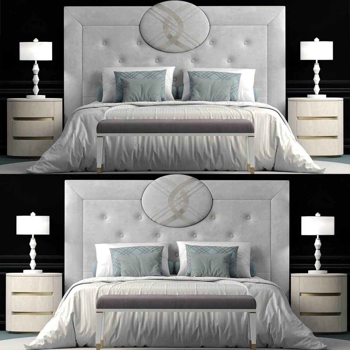 furniture - Bed Fendi Cameo Maxi 3D Model