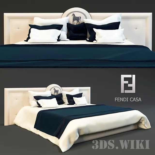 furniture - Bed FENDI CASA 3D Model