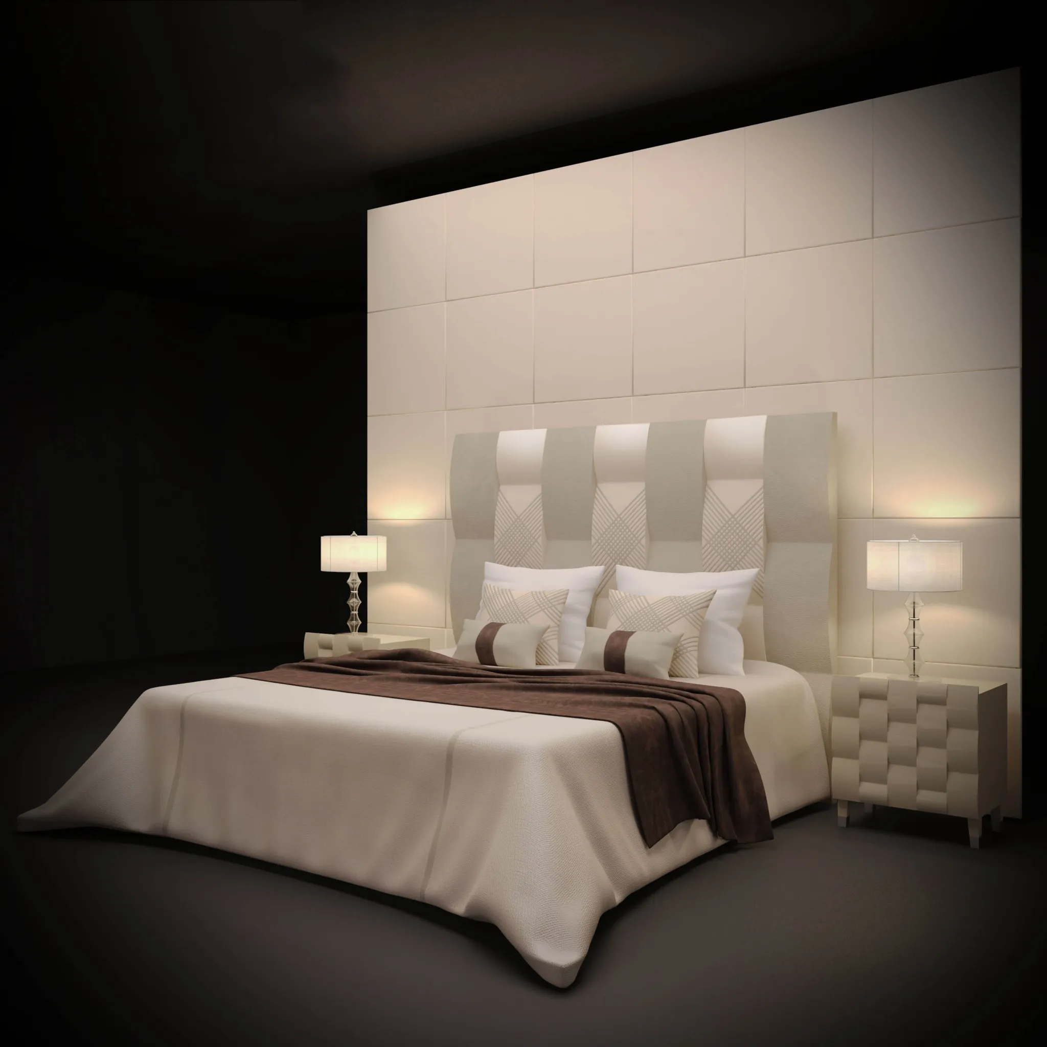 furniture - Bed Fendi casa 3D Model