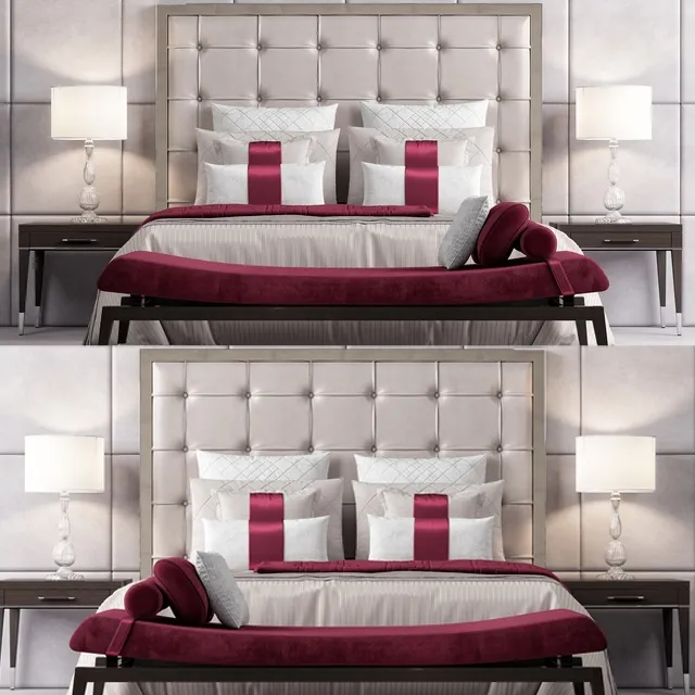 furniture - Bed Fendi Casa Deville 3D Model