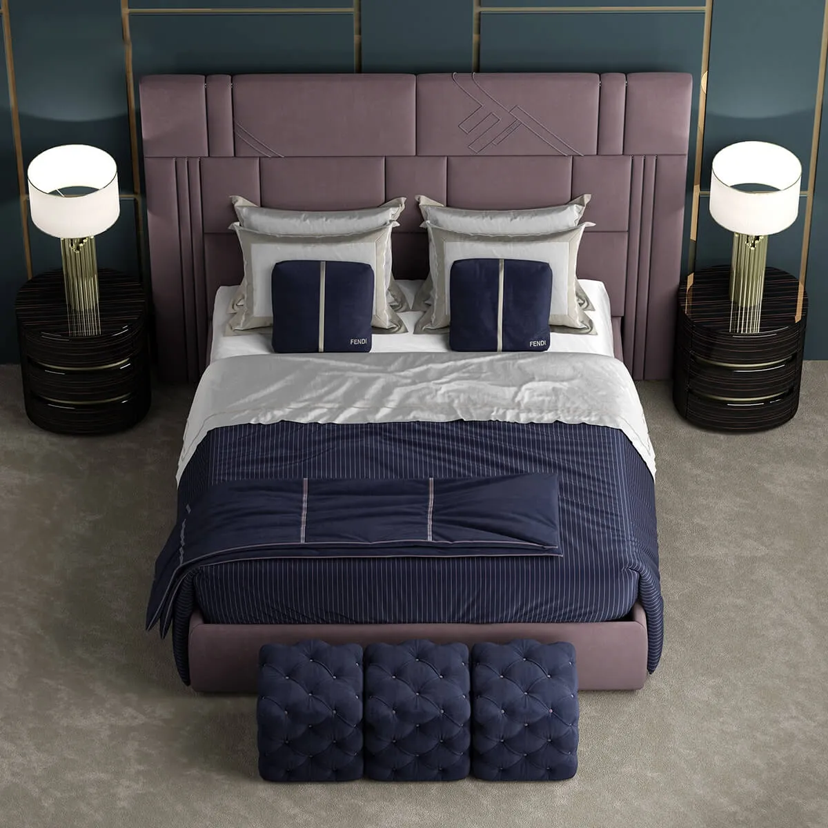 furniture - Bed Fendi Nabucco 3D Model