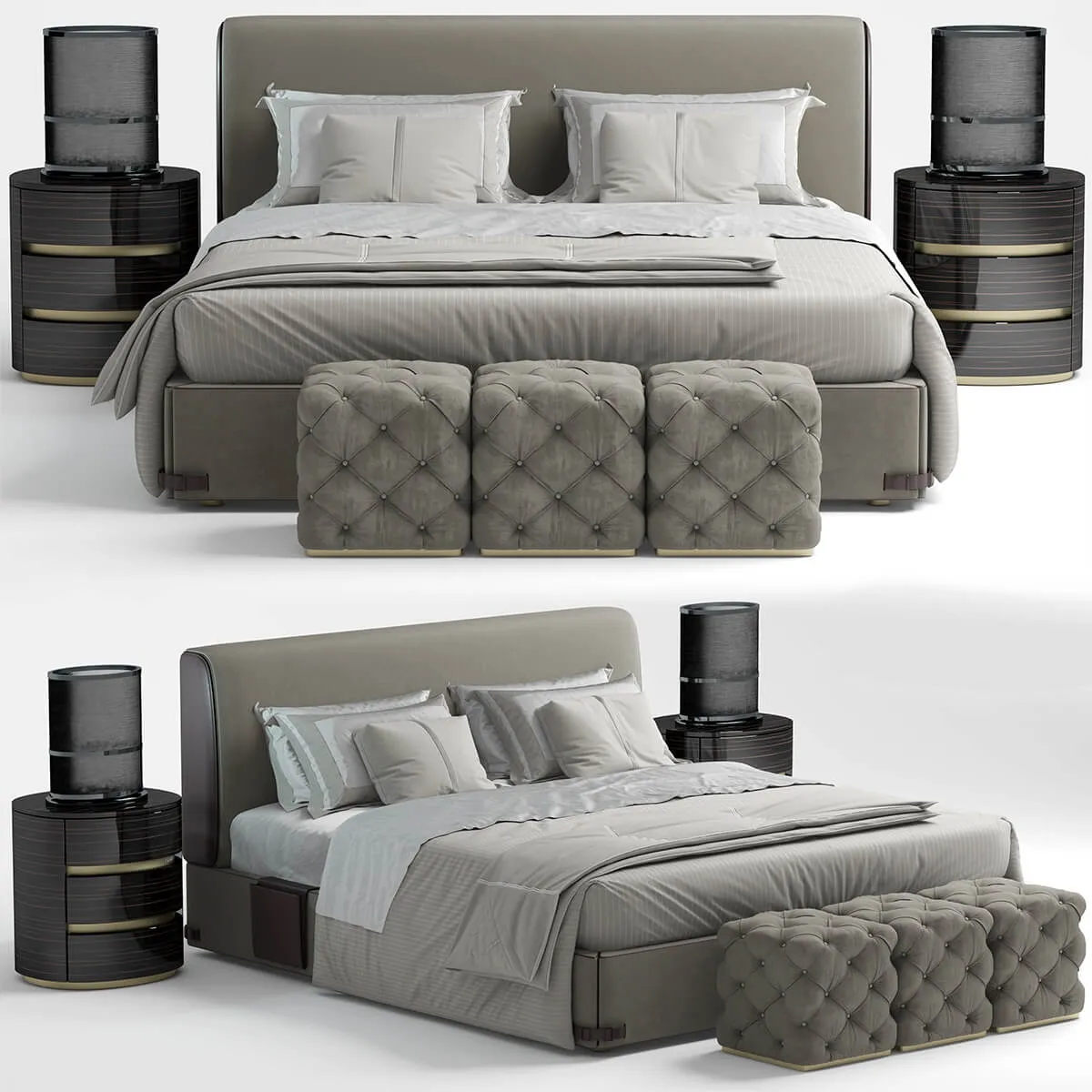 furniture - Bed fendi Soho 3D Model