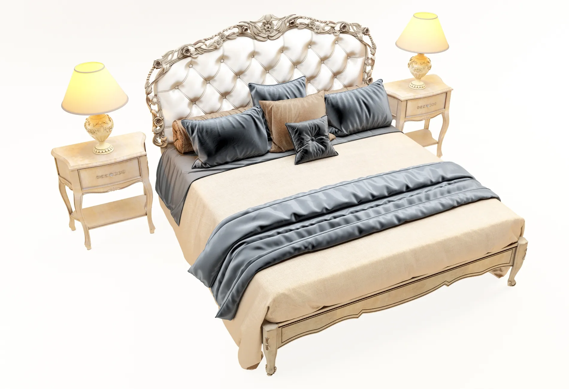 furniture - Bed Florence Art 3 3D Model