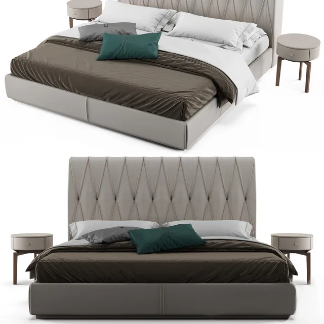 furniture - Bed Gamma Marlon Night 3D Model