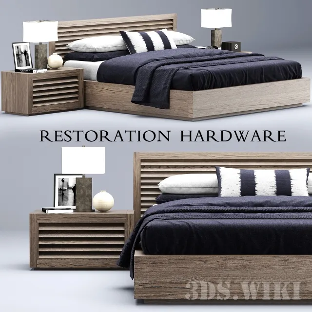furniture - Bed Grand Shutter Bed - Restoration Hardware 3D Model