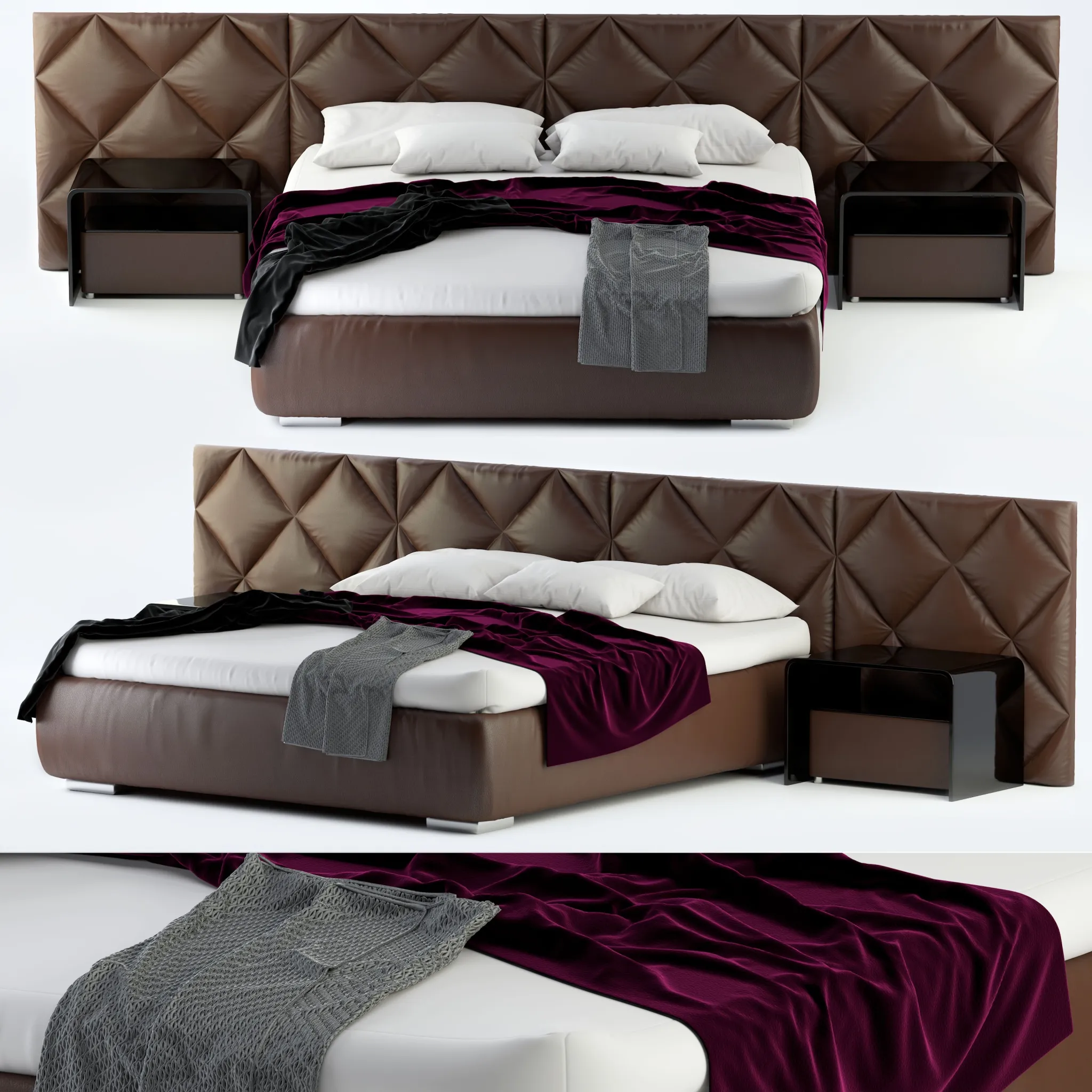 furniture - Bed Harrison from Milano 3D Model
