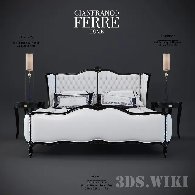 furniture - Bed HARRODS GF-3002 Gianfranco Ferre Home 3D Model