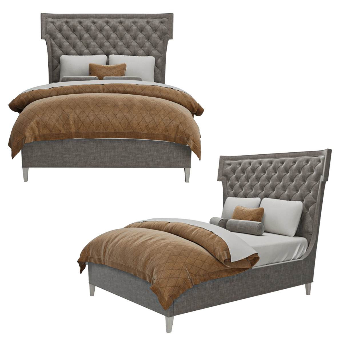 furniture - Bed Hayley Hollywood 3D Model