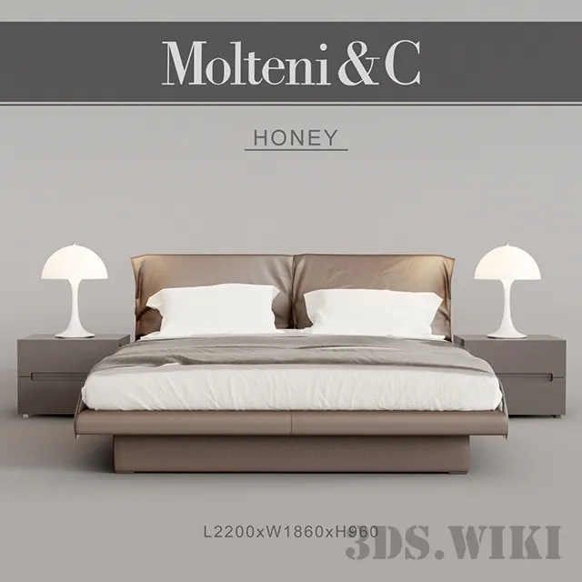 furniture - Bed Honey Molteni & C 3D Model