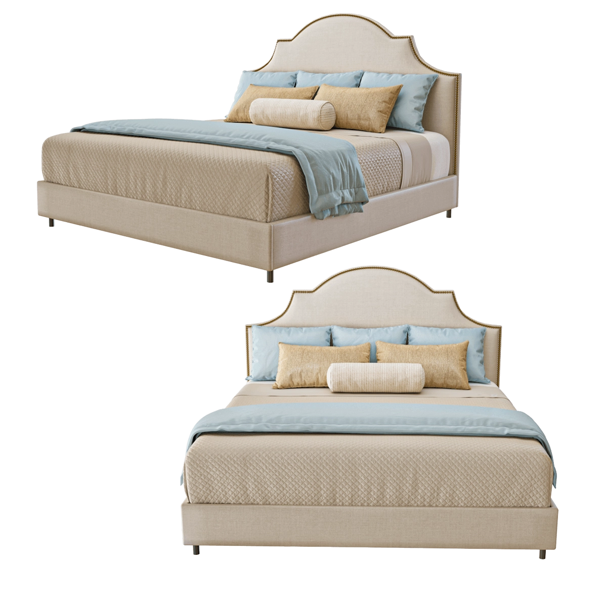 furniture - Bed Horchow Cheresse 3D Model