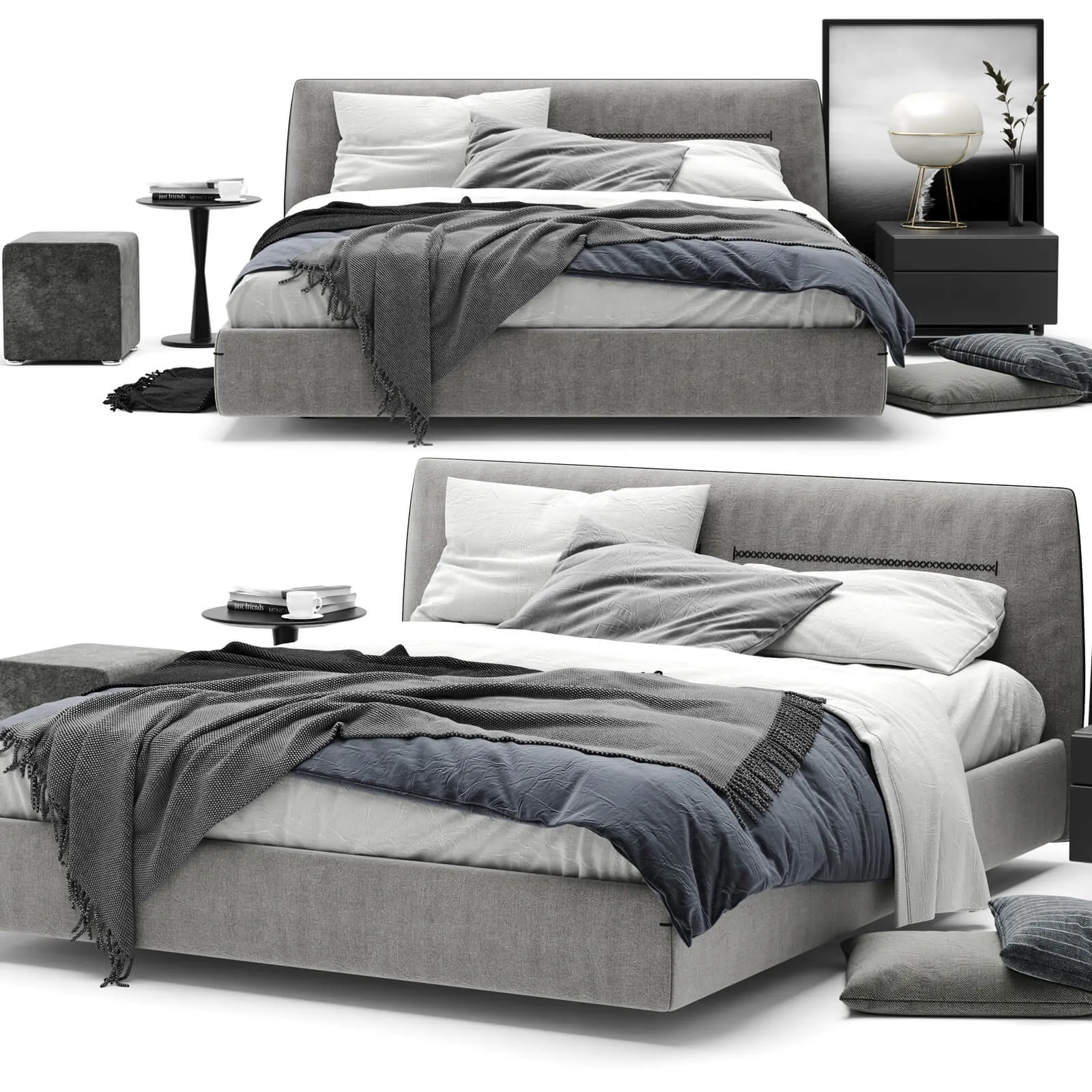 furniture - Bed Jacqueline Poliform 3D Model