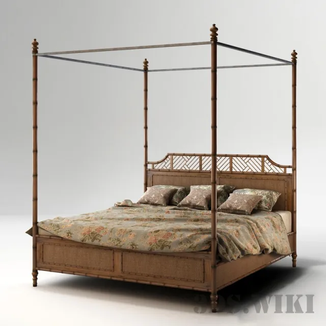 furniture - Bed Lexington Tommy bahama island estate (west indies bed king) 3D Model