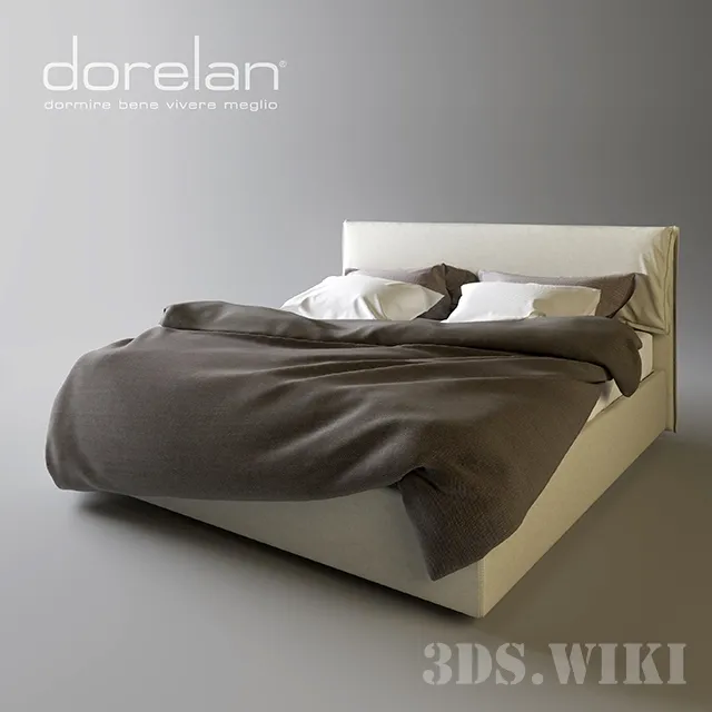 furniture - Bed light gray Dorelan Hollis 3D Model